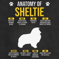 Anatomy Of Sheltie Dog Lover 7 Panel Mesh Trucker Snapback Hat