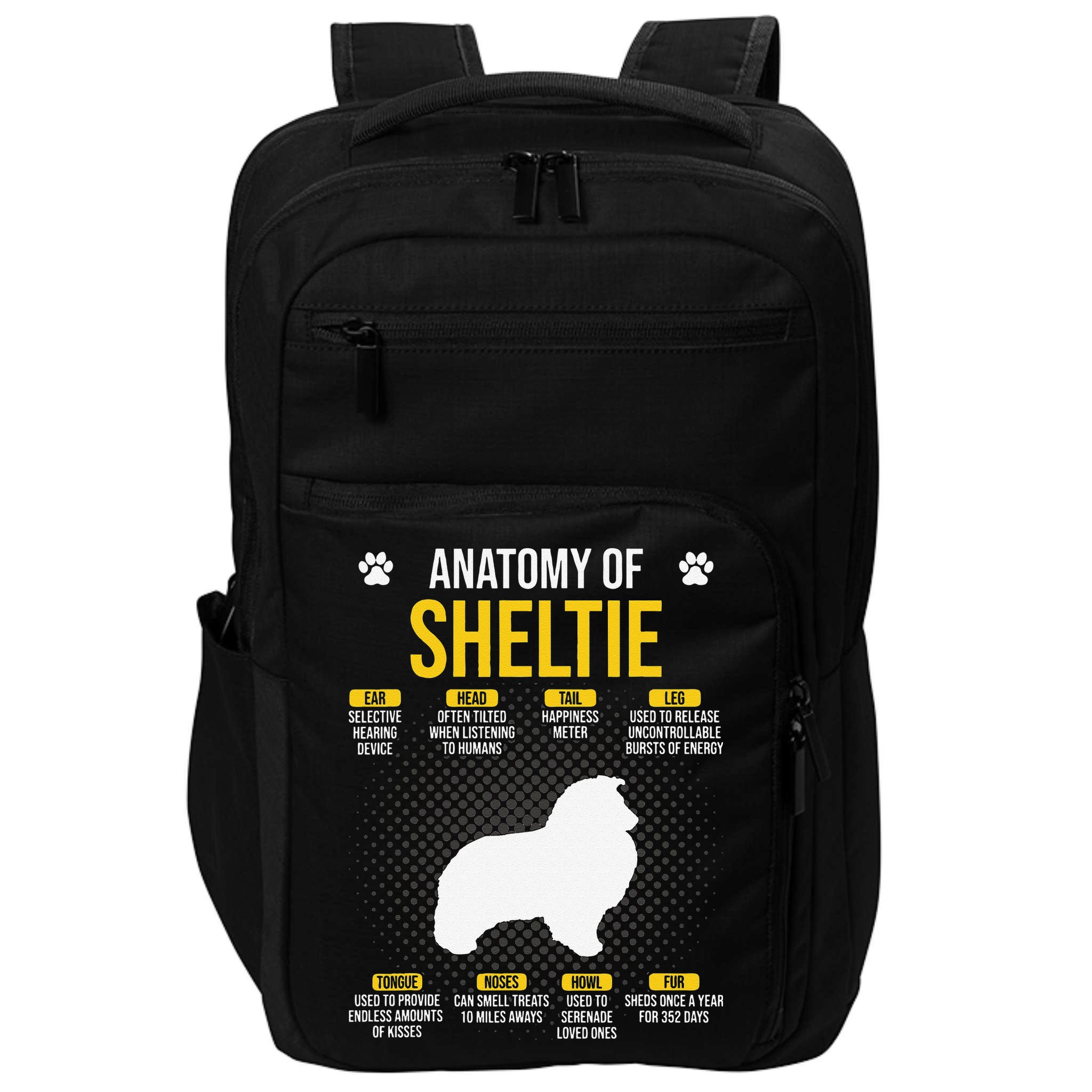 Anatomy Of Sheltie Dog Lover Impact Tech Backpack