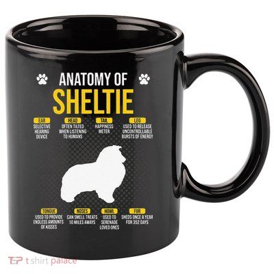 Anatomy Of Sheltie Dog Lover 11oz C Handle Ceramic Mug