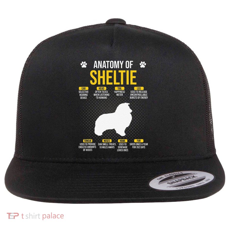 Anatomy Of Sheltie Dog Lover Flatbill Hat