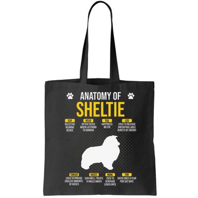 Anatomy Of Sheltie Dog Lover Bag