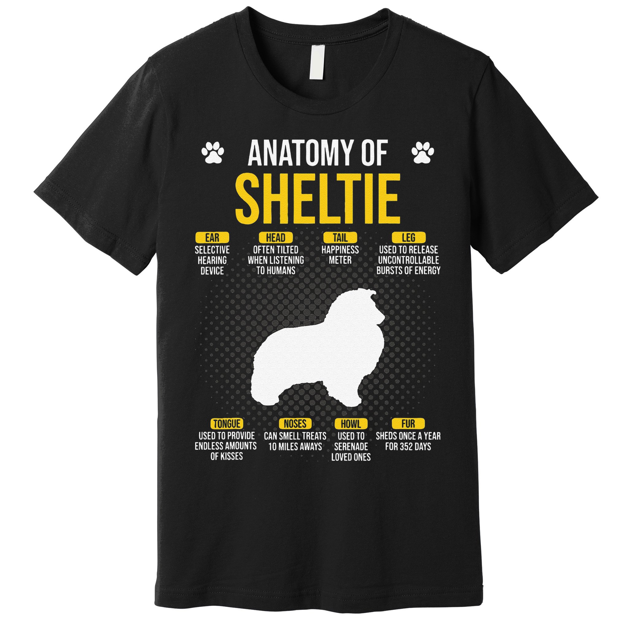 Anatomy Of Sheltie Dog Lover Premium T-Shirt