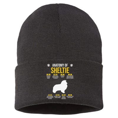 Anatomy Of Sheltie Dog Lover Sustainable Knit Beanie