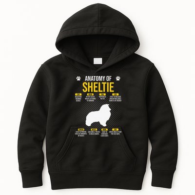 Anatomy Of Sheltie Dog Lover Kids Hoodie