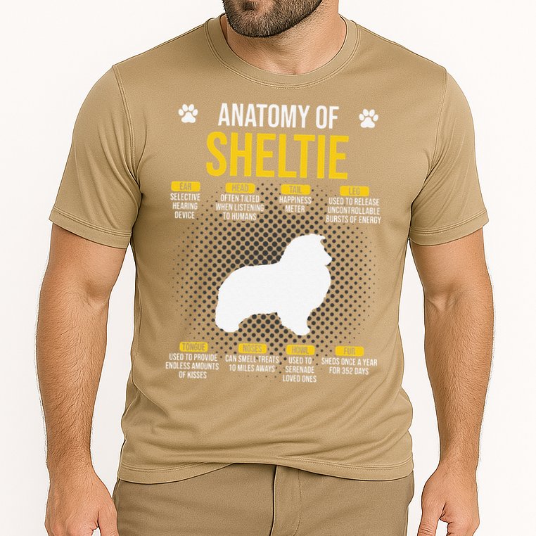 Anatomy Of Sheltie Dog Lover Cooling Performance Crew T-Shirt