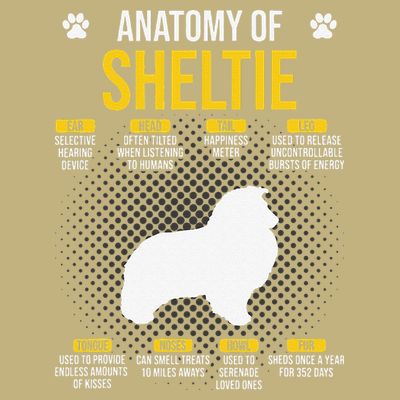 Anatomy Of Sheltie Dog Lover T-Shirt
