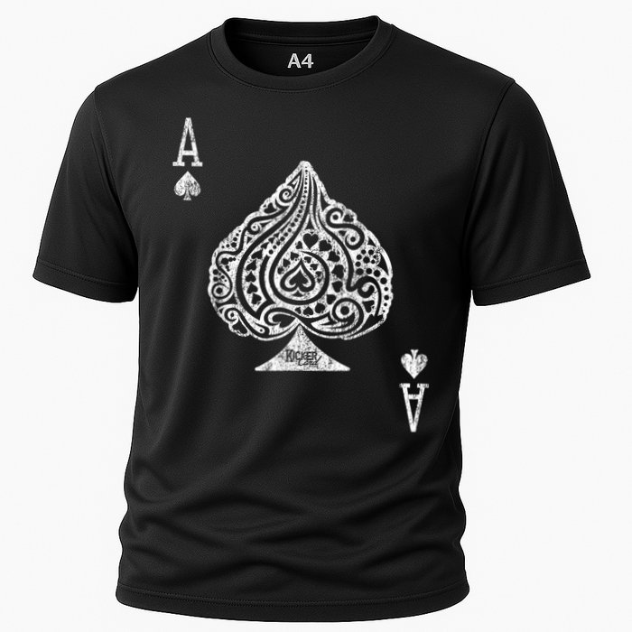 Ace Of Spades Texas Hold'em Poker Playing Card Cooling Performance Crew T-Shirt