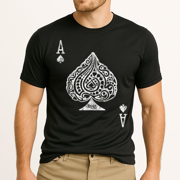 Ace Of Spades Texas Hold'em Poker Playing Card Cooling Performance Crew T-Shirt