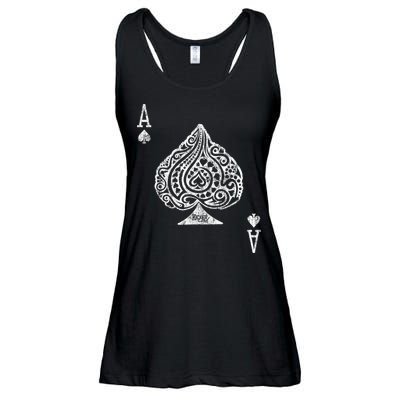 Ace Of Spades Texas Hold'em Poker Playing Card Ladies Essential Flowy Tank