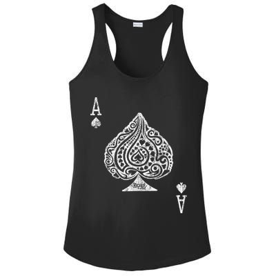 Ace Of Spades Texas Hold'em Poker Playing Card Ladies PosiCharge Competitor Racerback Tank