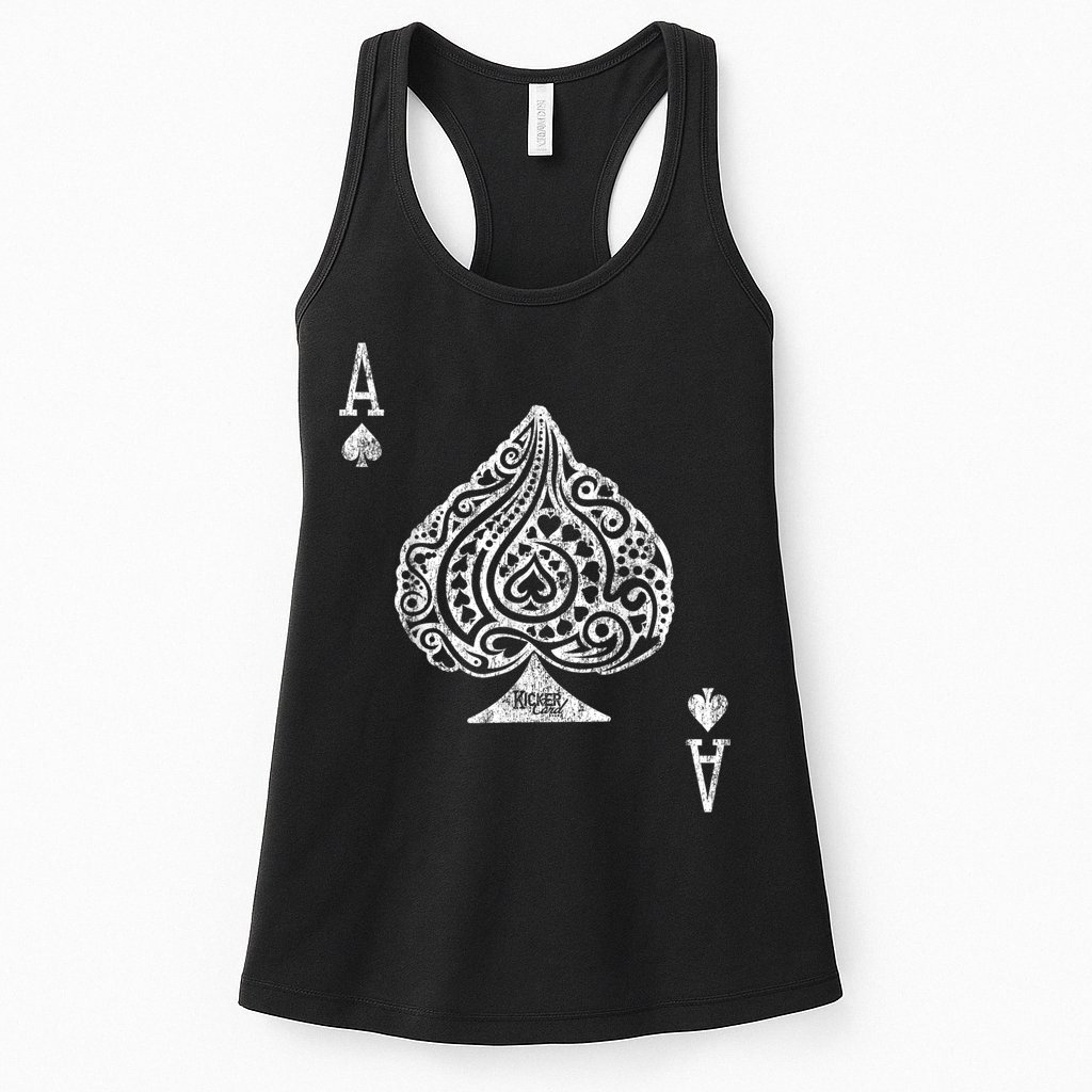 Ace Of Spades Texas Hold'em Poker Playing Card Womens Tank Top