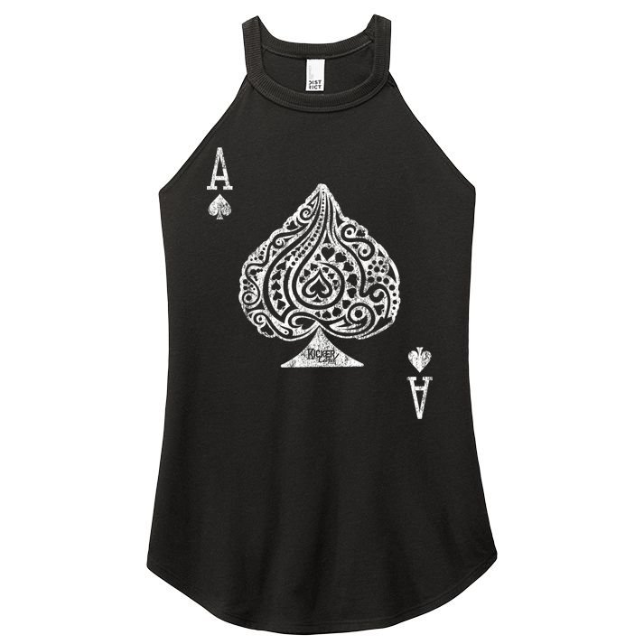 Ace Of Spades Texas Hold'em Poker Playing Card Women's Perfect Tri Rocker Tank