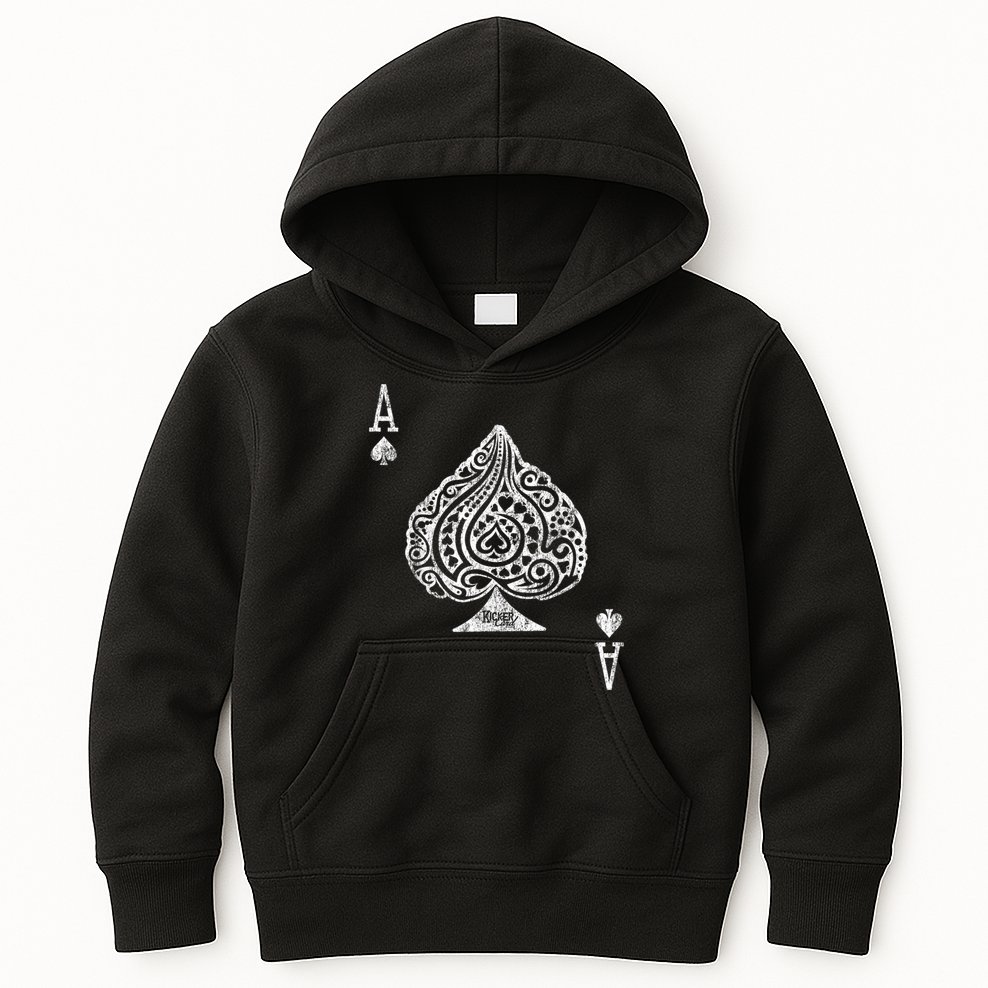 Ace Of Spades Texas Hold'em Poker Playing Card Kids Hoodie