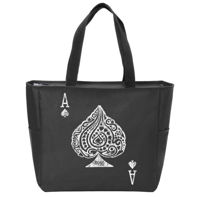 Ace Of Spades Texas Hold'em Poker Playing Card Zip Tote Bag