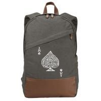Ace Of Spades Texas Hold'em Poker Playing Card Cotton Canvas Backpack