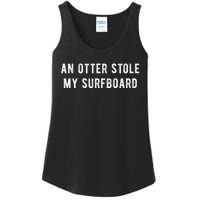 An Otter Stole My Surfboard Surfing Otter 841 Ladies Essential Tank