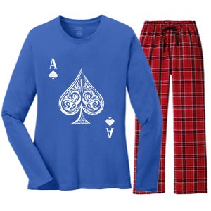 Ace Of Spades Great Gift Women's Long Sleeve Flannel Pajama Set 