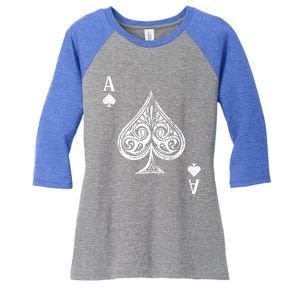 Ace Of Spades Great Gift Women's Tri-Blend 3/4-Sleeve Raglan Shirt