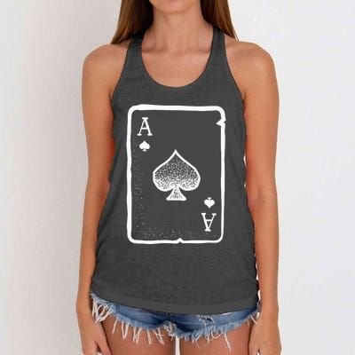 Ace Of Spades Poker Playing Card Halloween Costume Women's Knotted Racerback Tank