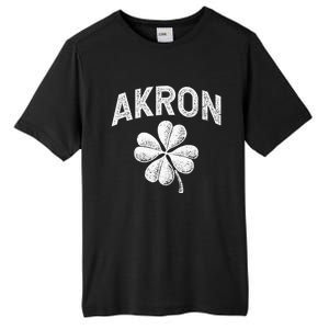 Akron, Ohio St Patrick's Day Shamrock Distressed Retro T Tall Fusion ChromaSoft Performance T-Shirt