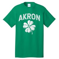 Akron, Ohio St Patrick's Day Shamrock Distressed Retro T Tall T-Shirt