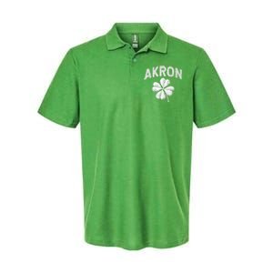 Akron, Ohio St Patrick's Day Shamrock Distressed Retro T Softstyle Adult Sport Polo