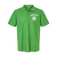 Akron, Ohio St Patrick's Day Shamrock Distressed Retro T Softstyle Adult Sport Polo