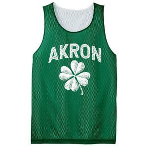 Akron, Ohio St Patrick's Day Shamrock Distressed Retro T Mesh Reversible Basketball Jersey Tank