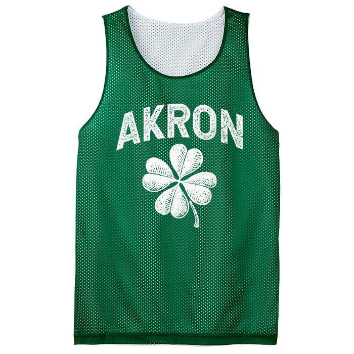 Akron, Ohio St Patrick's Day Shamrock Distressed Retro T Mesh Reversible Basketball Jersey Tank