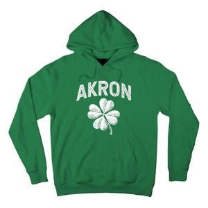 Akron, Ohio St Patrick's Day Shamrock Distressed Retro T Tall Hoodie