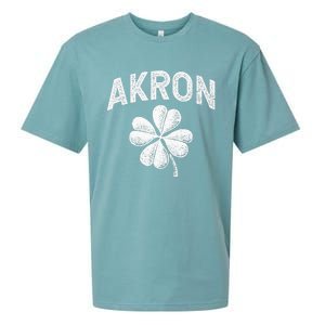 Akron, Ohio St Patrick's Day Shamrock Distressed Retro T Sueded Cloud Jersey T-Shirt