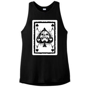 Ace Of Spades Heavy Rock Skull Skeleton Playing Card Funny Gift Ladies PosiCharge Tri-Blend Wicking Tank