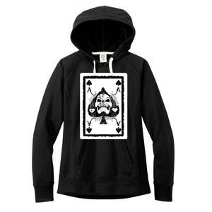 Ace Of Spades Heavy Rock Skull Skeleton Playing Card Funny Gift Women's Fleece Hoodie