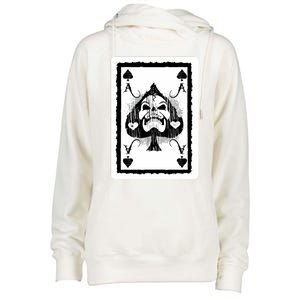 Ace Of Spades Heavy Rock Skull Skeleton Playing Card Funny Gift Womens Funnel Neck Pullover Hood