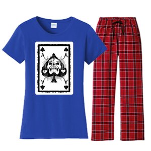 Ace Of Spades Heavy Rock Skull Skeleton Playing Card Funny Gift Women's Flannel Pajama Set