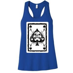 Ace Of Spades Heavy Rock Skull Skeleton Playing Card Funny Gift Women's Racerback Tank