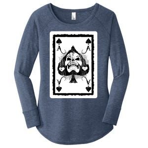 Ace Of Spades Heavy Rock Skull Skeleton Playing Card Funny Gift Women's Perfect Tri Tunic Long Sleeve Shirt