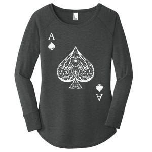 Ace Of Spades Costume Playing Card Costume Ace Spade Women's Perfect Tri Tunic Long Sleeve Shirt