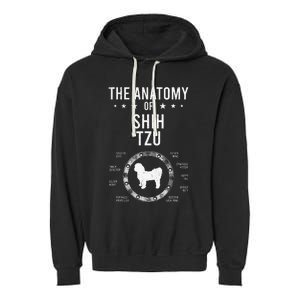 Anatomy of Shih Tzu Dog Lover Garment-Dyed Fleece Hoodie