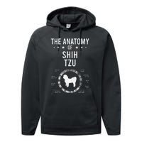 Anatomy of Shih Tzu Dog Lover Performance Fleece Hoodie