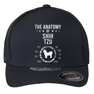 Anatomy of Shih Tzu Dog Lover Flexfit Unipanel Trucker Cap