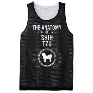 Anatomy of Shih Tzu Dog Lover Mesh Reversible Basketball Jersey Tank