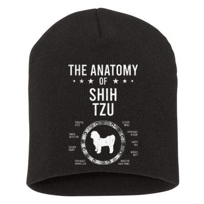 Anatomy of Shih Tzu Dog Lover Short Acrylic Beanie