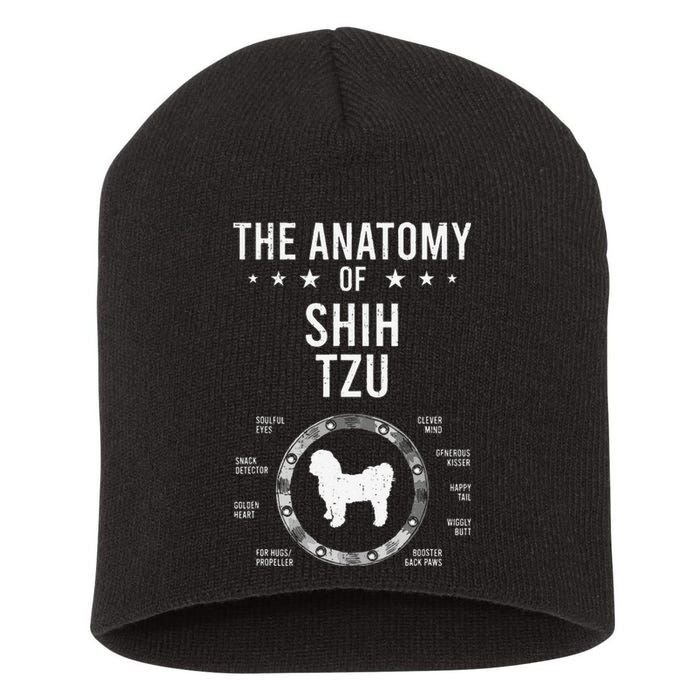 Anatomy of Shih Tzu Dog Lover Short Acrylic Beanie