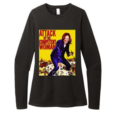 Attack Of The Competent Woman Funny Kamala Harris Vote 2024 Womens CVC Long Sleeve Shirt