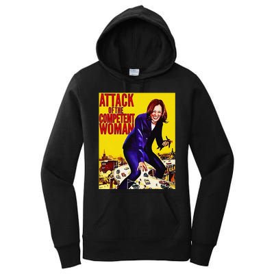 Attack Of The Competent Woman Funny Kamala Harris Vote 2024 Women's Pullover Hoodie