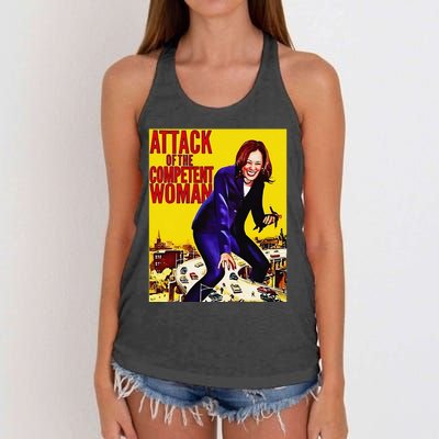 Attack Of The Competent Woman Funny Kamala Harris Vote 2024 Women's Knotted Racerback Tank