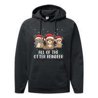 All Of The Otter Reindeer Christmas Performance Fleece Hoodie