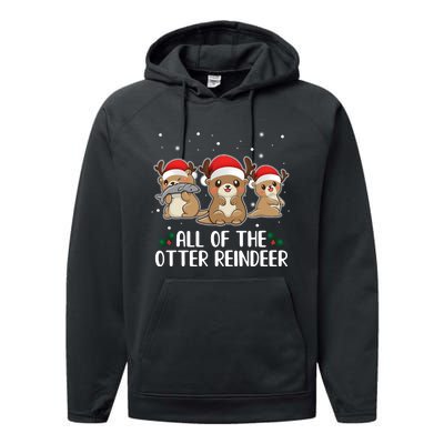 All Of The Otter Reindeer Christmas Performance Fleece Hoodie