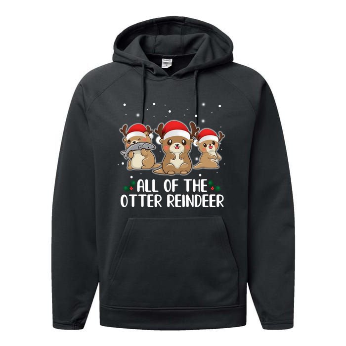 All Of The Otter Reindeer Christmas Performance Fleece Hoodie